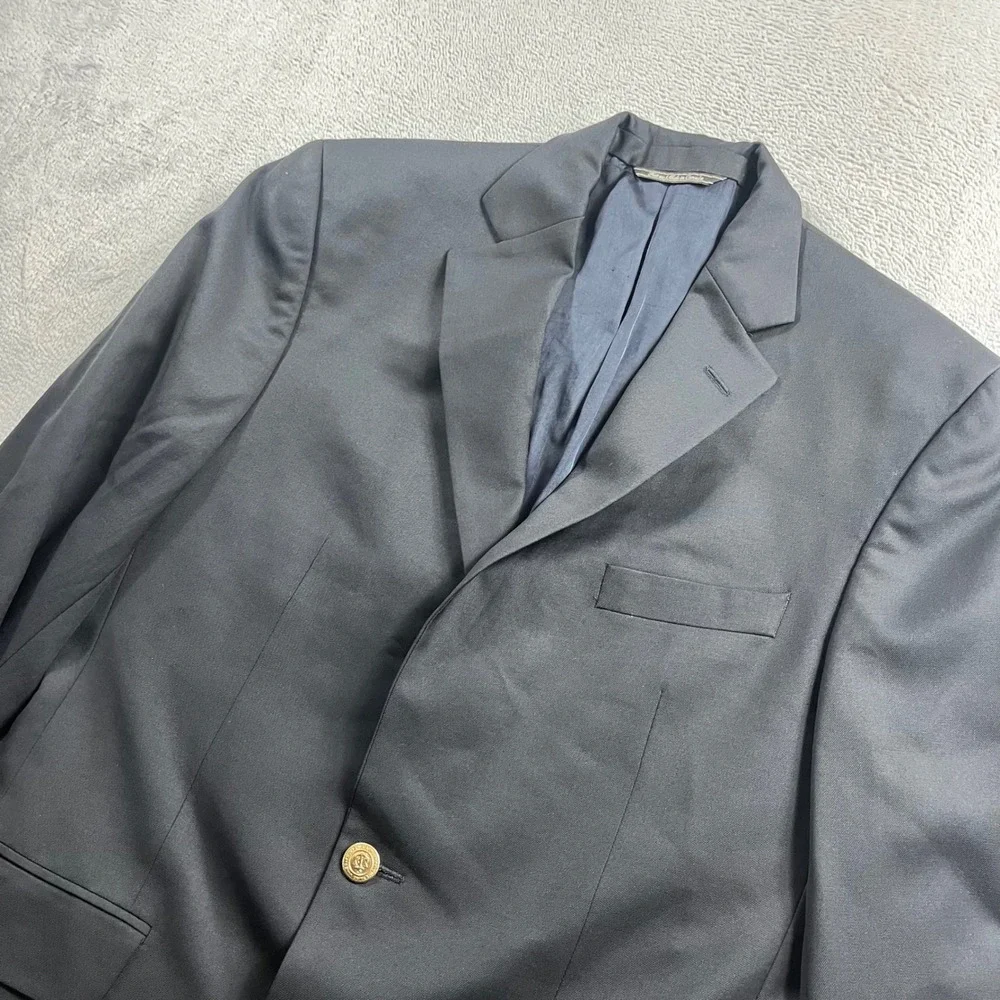 Vineyard Vines Mens 38R Navy Blue Wool Blazer Gold Crest Button Sport Coat Luxor